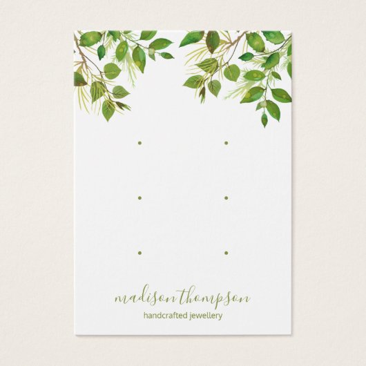 緑の葉ジュエリー3穴のイヤリングディスプレイ (正面)