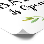 緑の葉バーが開いた結婚バー ポスター (角)