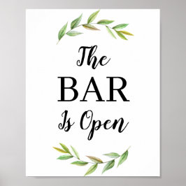 緑の葉バーが開いた結婚バー ポスター