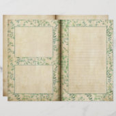 緑の葉パターンの履歴ページ (正面/裏面)