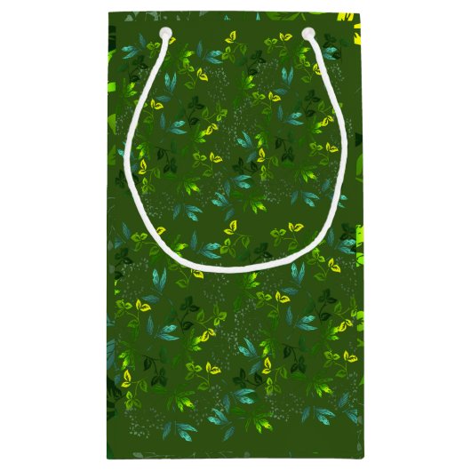 緑の葉パターン抱き枕 スモールペーパーバッグ (裏面)