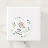 緑の葉ピンクのフローラコアラベアメッセージカード フェイバータグ (インサイチュ)