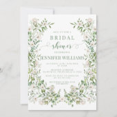 緑の葉フローラブライダルシャワー招待 招待状 (正面)