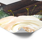 緑の葉ボホ素朴結婚の写真支柱 ポスター (角)