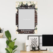 緑の葉ボホ素朴結婚の写真支柱 ポスター (ホームオフィス)