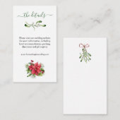 緑の葉ポインセチア結婚の詳細 エンクロージャーカード (正面/裏面)