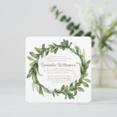 緑の葉モダンの確認 招待状 (スタンド正面)