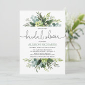 緑の葉モダンブライダルシャワー 招待状 (スタンド正面)