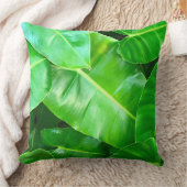 緑の葉ヤシの葉の熱帯の葉ジャングル クッション (ブランケット)