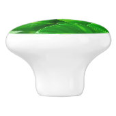 緑の葉ヤシの葉の熱帯の葉ジャングル セラミックノブ (側面)