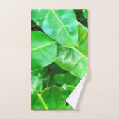 緑の葉ヤシの葉の熱帯の葉ジャングル バスタオルセット (ハンドタオル)