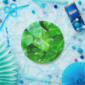 緑の葉ヤシの葉の熱帯の葉ジャングル ペーパープレート (パーティー)