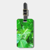 緑の葉ヤシの葉の熱帯の葉ジャングル ラゲッジタグ (正面縦)