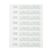 緑の葉ユズの水色結婚 ラップアラウンド宛名ラベル (シート)