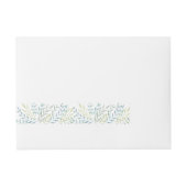 緑の葉ユズの水色結婚 ラップアラウンド宛名ラベル (正面)