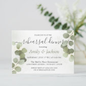 緑の葉ユーカリのリハーサルディナー 招待状 (スタンド正面)