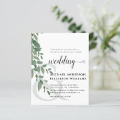 緑の葉ユーカリ結婚式招待状 (スタンド正面)