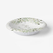 緑の葉ユーカリ離れ結婚の ペーパーボウル (傾斜あり)