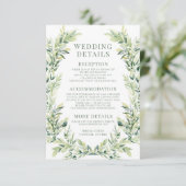 緑の葉リースボホ結婚の詳細カード エンクロージャーカード (スタンド正面)