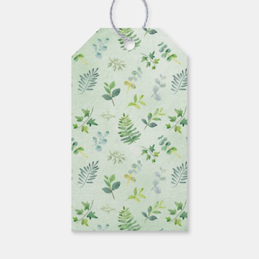 緑の葉リース水彩結婚式の引き出物 ギフトタグ (裏面)