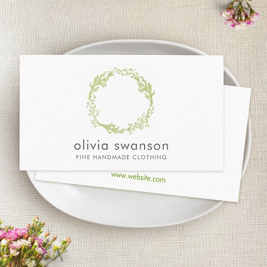 緑の葉リース 名刺