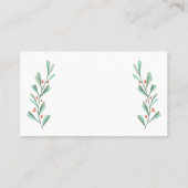 緑の葉レッドベリークリスマス座席表 プレイスカード (裏面)