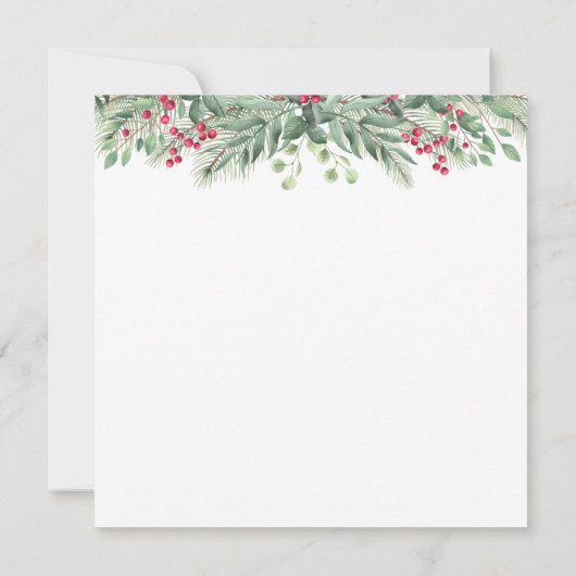 緑の葉レッドベリー私たちの最初のクリスマスフォト (裏面)