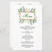 緑の葉レッドベリー結婚のクリスマスメニュー (正面/裏面)