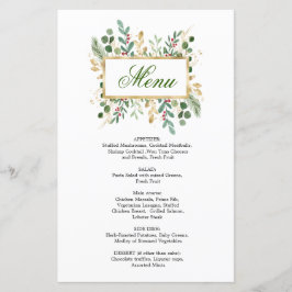 緑の葉レッドベリー結婚のクリスマスメニュー