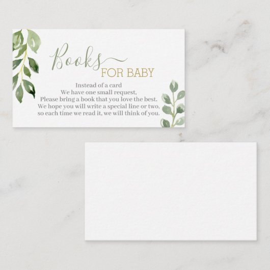 緑の葉人が本の囲いカードを持ってくる エンクロージャーカード (正面/裏面)