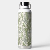 緑の葉付きガーデンフローラルパターン ウォーターボトル (背面)