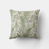 緑の葉付きガーデンフローラルパターン クッション (裏面)