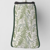 緑の葉付きガーデンフローラルパターン ゴルフヘッドカバー (回転90)