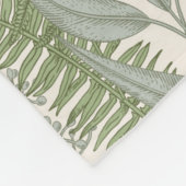 緑の葉付きガーデンフローラルパターン フリースブランケット (角)