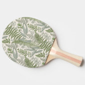 緑の葉付きガーデンフローラルパターン 卓球ラケット (横)