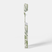 緑の葉付きガーデンフローラルパターン iPhoneケース (左側面)