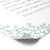 緑の葉円の結婚座席表のポスター ポスター (角)