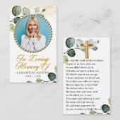 緑の葉写真葬式祈りの言葉カード 名刺 (正面/裏面)