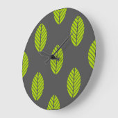 緑の葉時計 ラージ壁時計 (傾斜)