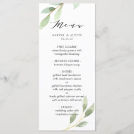 緑の葉植物学結婚のメニュー メニュー
