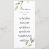 緑の葉植物学結婚のメニュー メニュー (正面)