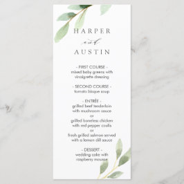 緑の葉植物学結婚のメニュー メニュー