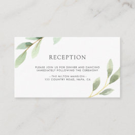 緑の葉植物結婚披露宴 エンクロージャーカード