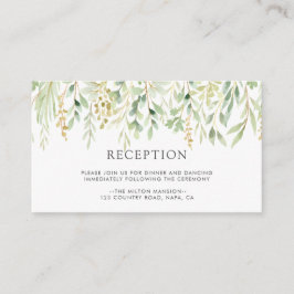 緑の葉植物結婚披露宴 エンクロージャーカード