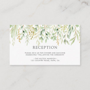 緑の葉植物結婚披露宴 エンクロージャーカード