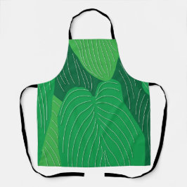 緑の葉模様 エプロン