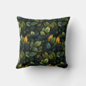 緑の葉模様 クッション (裏面)