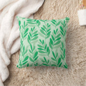 緑の葉模様 クッション (ブランケット)