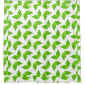 緑の葉模様 シャワーカーテン (正面)