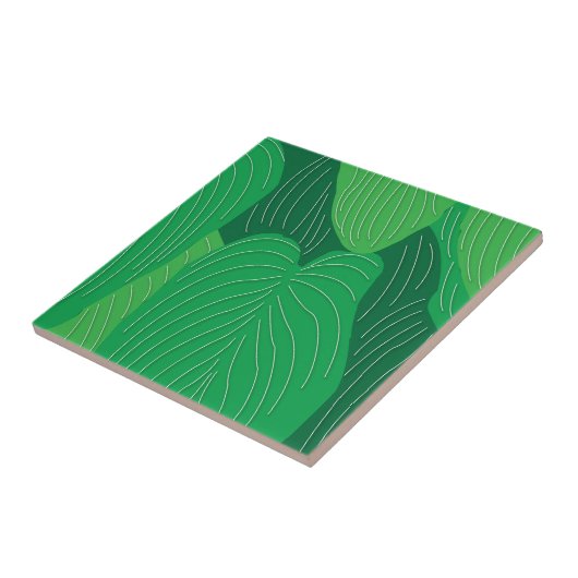 緑の葉模様 タイル (側面)